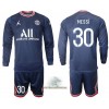 Officiële Voetbalshirt + Korte Broek Paris Saint-Germain MESSI 30 Thuis 2021-22 Lange Mouw - Kids